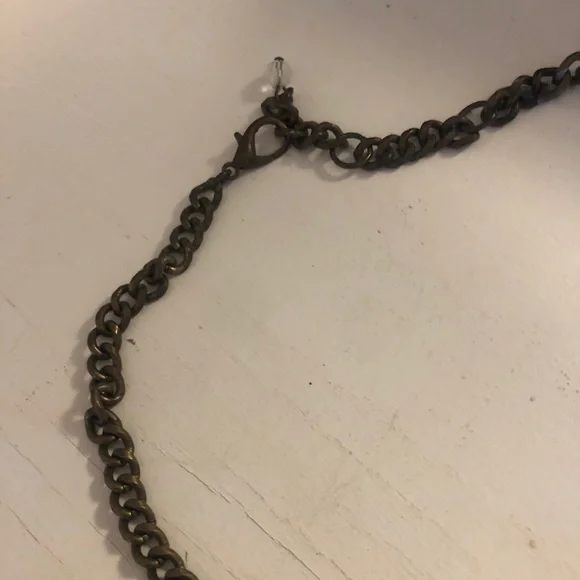 Anthropologie Teal Glass Lariat Statement Necklace - Picture 6 of 7